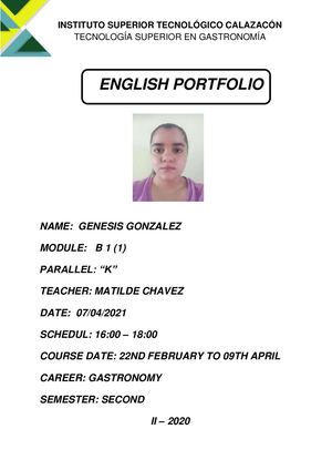 English Portfolio B1