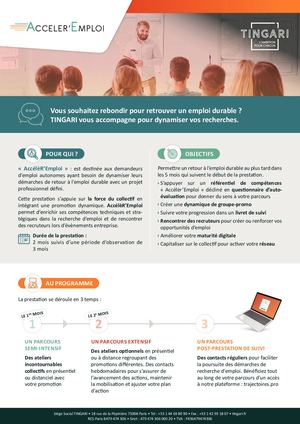 Tingari - Brochure dispositif ACCELER' EMPLOI