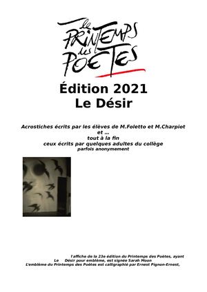 Printemps des poètes Acrostiches