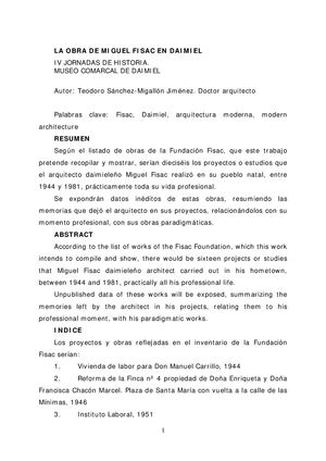 La Obra De Miguel Fisac En Daimiel