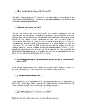 Qué Son Las Juntas De Acción Comunal