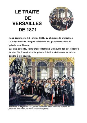 1870 Traite De Versailles