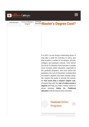 How Much Does A Master’s Degree Cost