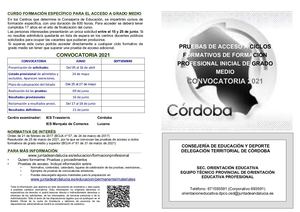 Díptico Pruebas Acceso CFGM 21