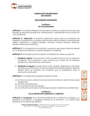 Reglamento Estudiantil