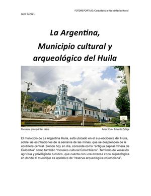 La Argentina Huila Municipio Arqueologico Del Huila