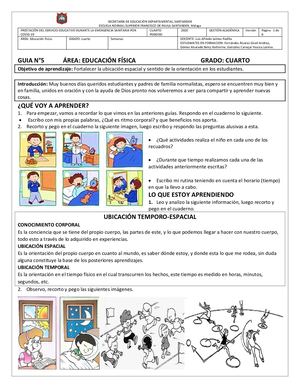 Guía 5 Y 6 De Expresion Corporal