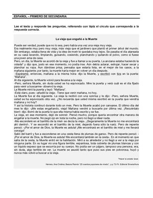 7. Lecturas Con Preguntas  Y Respuestas - 1º Secundaria (arrastrado).