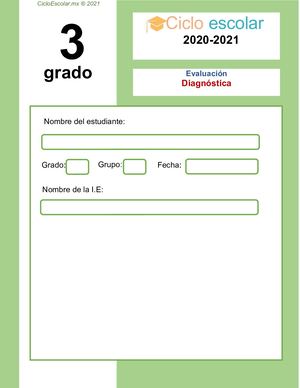 Examen Diagnostico Tercer Grado 2020 2021