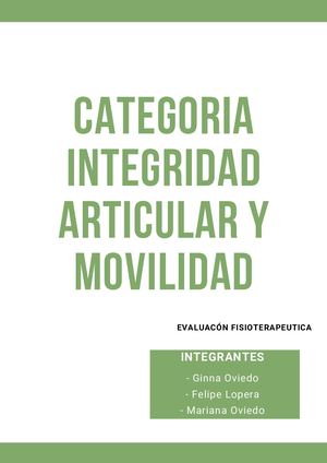 Categoria Integridad Articular Y Movilidad