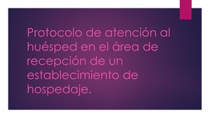 Protocolo De Atención Al Huésped