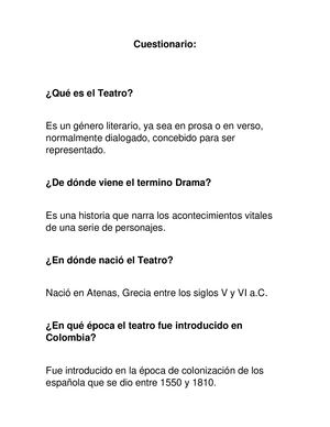 Teatro Cuestionario Dl