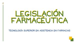 Legislación Farmacéutica 2021