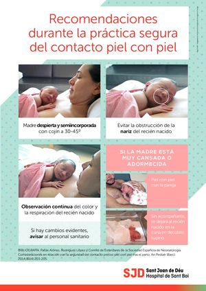 Recomendaciones durante la práctica segura del contacto piel con piel