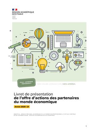 Livret Actions Relation Ecole Entreprise Occitanie 2020-2021