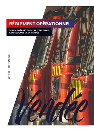 Règlement opérationnel SDIS 85 - édition 2021
