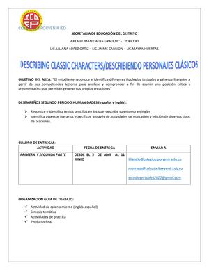 Humanidades 6° Segundo Periodo No Conectividad