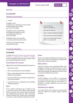 Lengua Y Literatura 9egb La Poesía