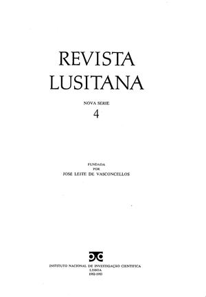 Revista Lusitana, Nova Série, n.º 4