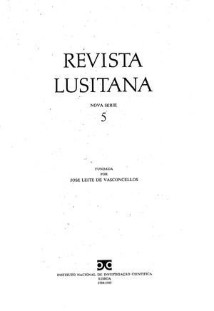 Revista Lusitana, Nova Série, n.º 5