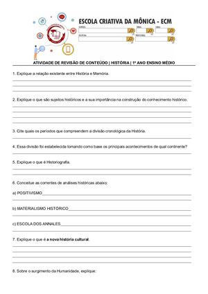 História | 1º Ano Médio