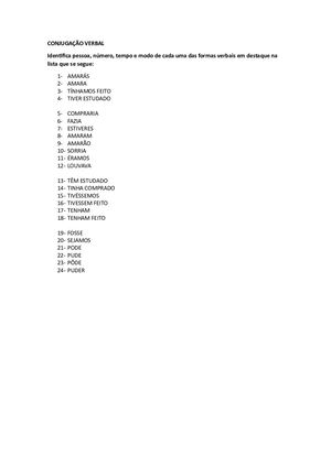 Identificar Formas Verbais