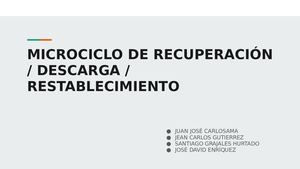 Microciclo De Recuperación