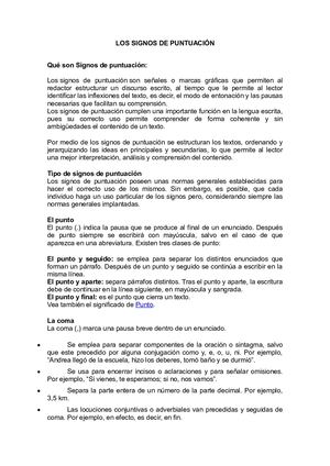 Los Signos De Puntuación
