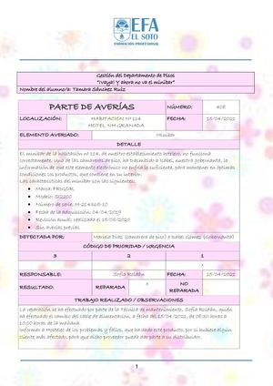Tarea 5 Pisos Parte De Averia