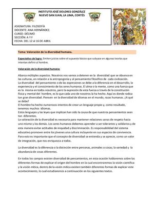 Actividades Filosofía, Semana 4