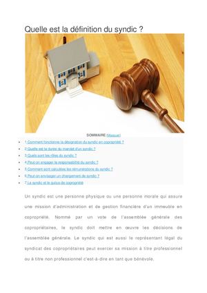 Définition Du Syndic