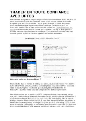 NÉGOCIER EN SÉRÉRÉNITÉ AVEC L'UPTOS