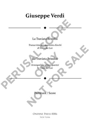 Verdi (arr. Lee): La Traviata Brindisi for String Quartet