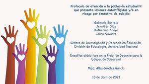 Protocolo de atención a la población estudiantil que presenta lesiones autoinfligidas y/o en riesgo por tentativa de suicidio