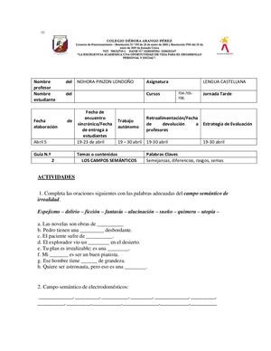Guia N° 2 Campos Semánticos Septimo