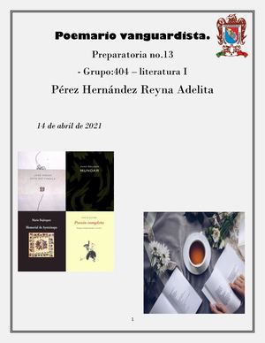 Poemario Vanguardista Literatura I