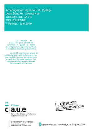 Aménagement de la cour du Collège Jean Beaufret, à Auzances