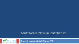 Débat d’orientation budgétaire 2021 : diaporama