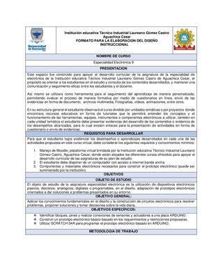 Plan Del Curso De Robotica