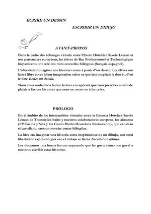 Ecrire Un Dessin Escribir Un Dibujo