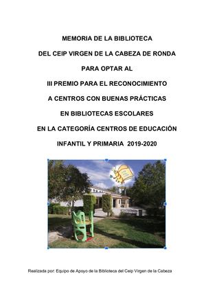 Memoria Ceip Virgen De La Cabeza Ronda