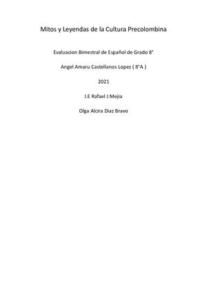 Mitos y Leyendas de la Cultura Precolombina