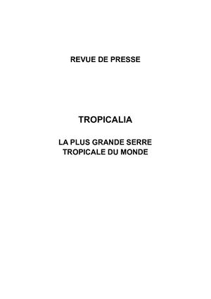 Revue de Presse Tropicalia