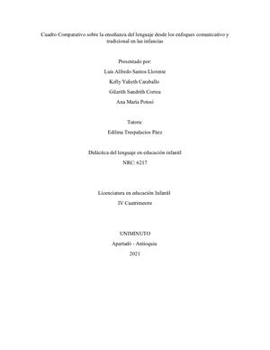 Cuadro Comparativo Sobre Los Enfoques Tradicional Y Comunicativo En Infancia