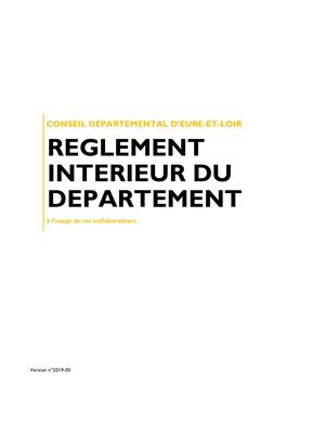 Règlement intérieur