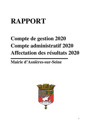 Rapport Compte Administratif 2020