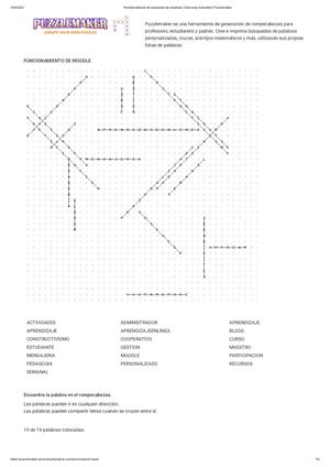 Rompecabezas De Búsqueda De Palabras Discovery Education Puzzlemaker