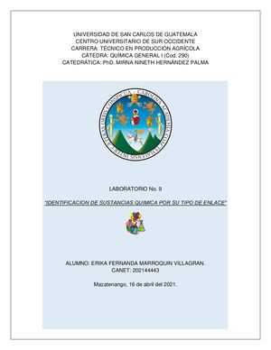 Informe No 9, Enlaces Quimicos