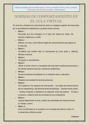 Normas De Comportamiento En El Aula Virtual (1)
