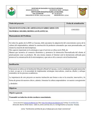 Proyecto Catedra De Emprendimiento